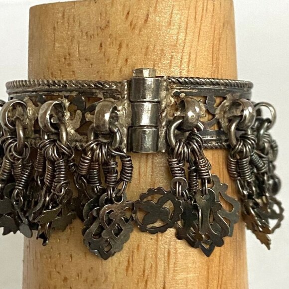 VTG Sterling Silver 925 XXS Cha Cha Hinged Pin Closure Round Bangle Bracelet - Picture 7 of 16